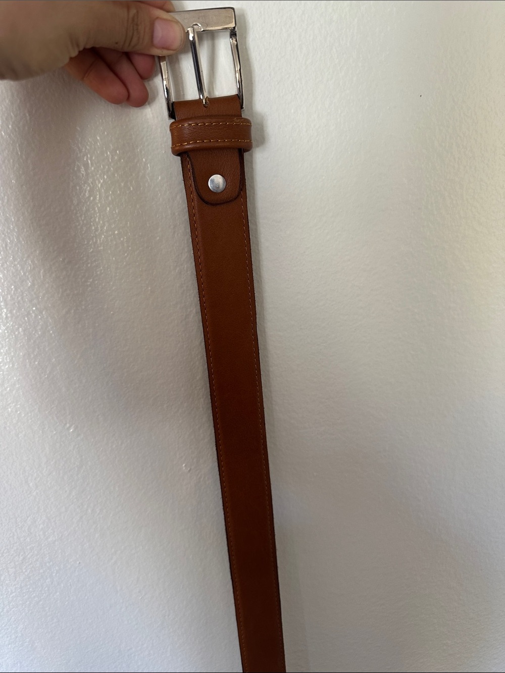 MEXICANA Tan Leather Men’s Belt with Silver Buckle size 36